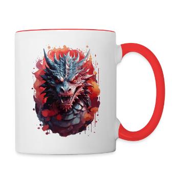 Sinister Dragon of Darkness - Contrasting Mug - white/red - Right
