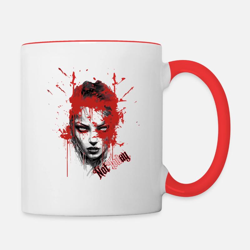 Not today. - Contrasting Mug - white/red