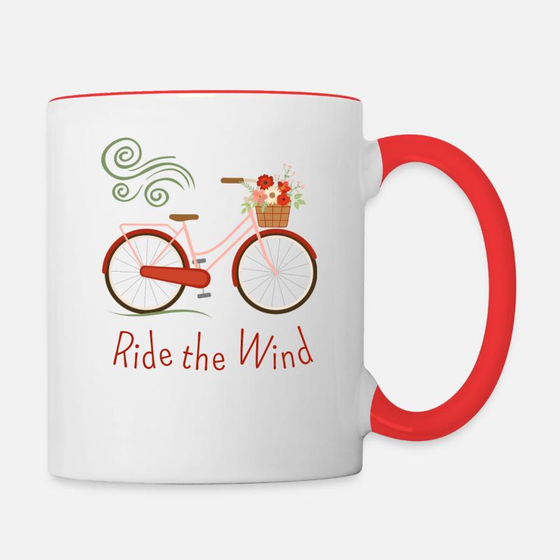 Bicycle Ride Wind - Mug contrasté - blanc/rouge