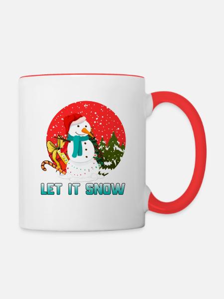 Let It Snow - Tasse zweifarbig - Weiß/Rot