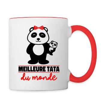 meilleure tata du monde - Mug contrasté - blanc/rouge - Droite