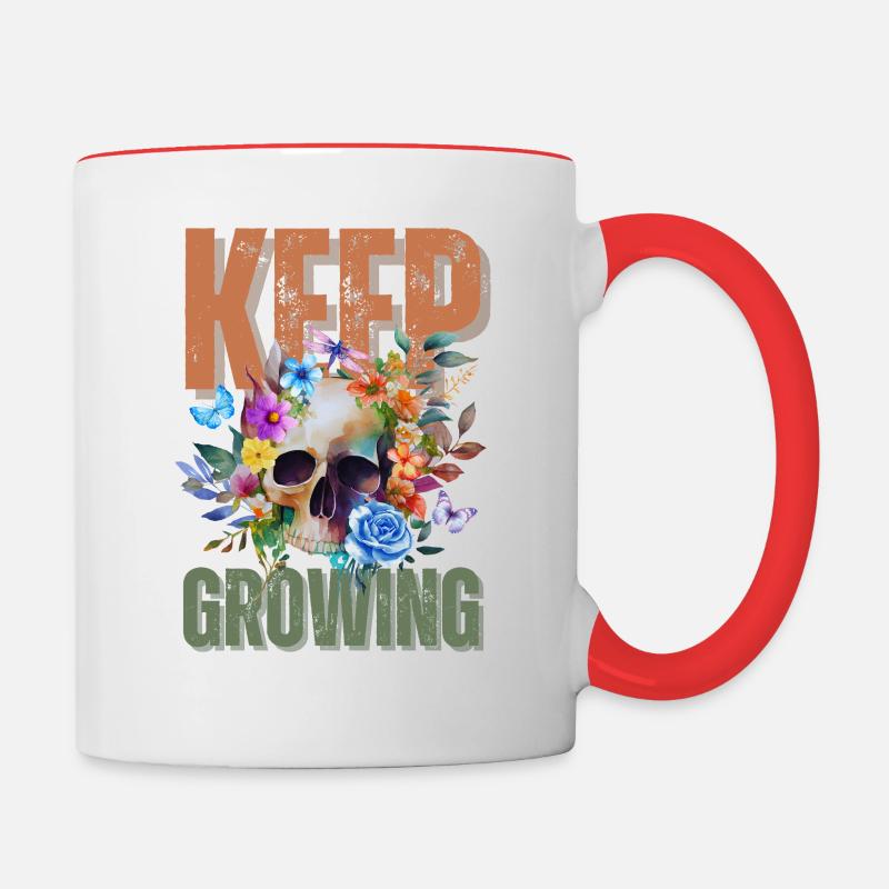 Keep On Growing - Contrasting Mug - white/red