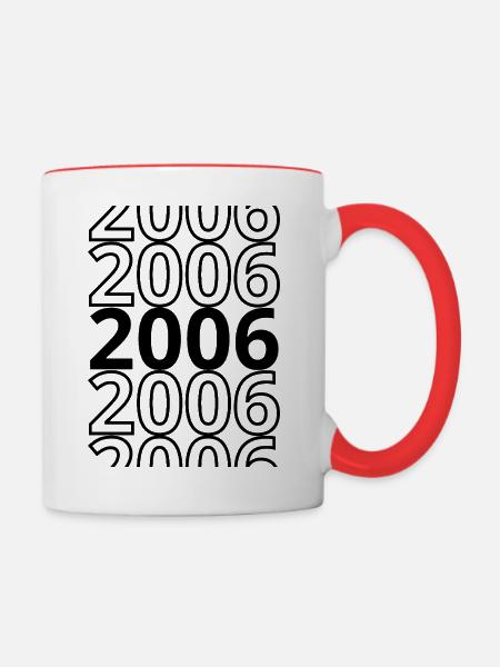 2006 2006 2006 - Tasse zweifarbig - Weiß/Rot