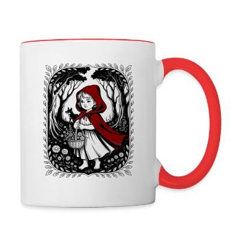 Little Red Riding Hood: Fairy tale in the forest - Contrasting Mug - white/red - Right