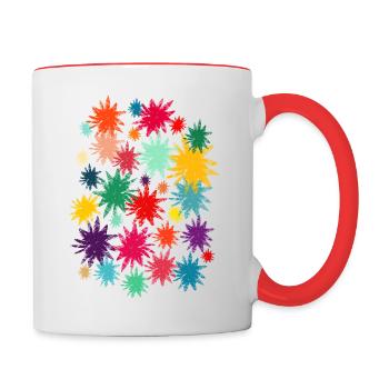 Fleurs colorées (d’occasion) 01 - Mug contrasté - blanc/rouge - Droite