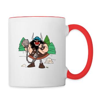 Wickie Und Die Starken Männer Schrecklicher Sven - Tasse zweifarbig - Weiß/Rot - Rechts