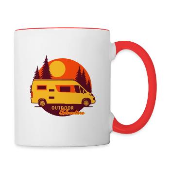Wohnmobil Kastenwagen Camper Van Outdoor Adventure - Mug contrasté - blanc/rouge - Droite