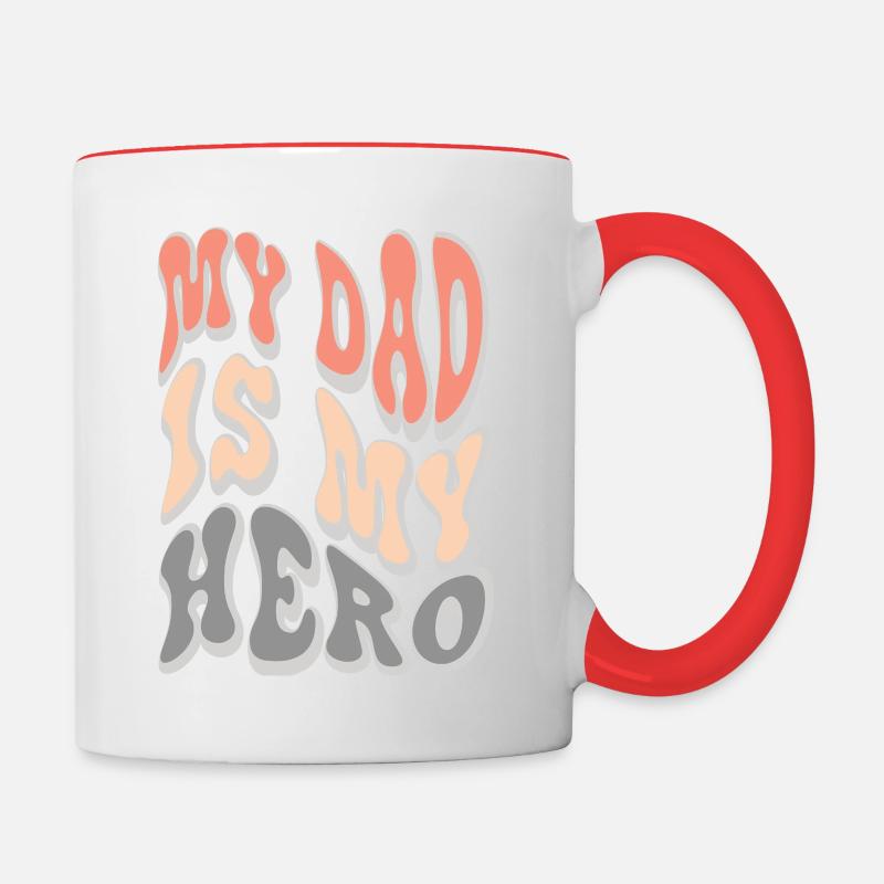 Hero dad - Contrasting Mug - white/red