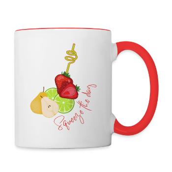 Squeeze The Day - Contrasting Mug - white/red - Right
