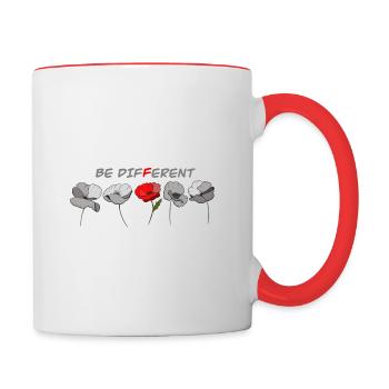 Be different - Mug contrasté - blanc/rouge - Droite