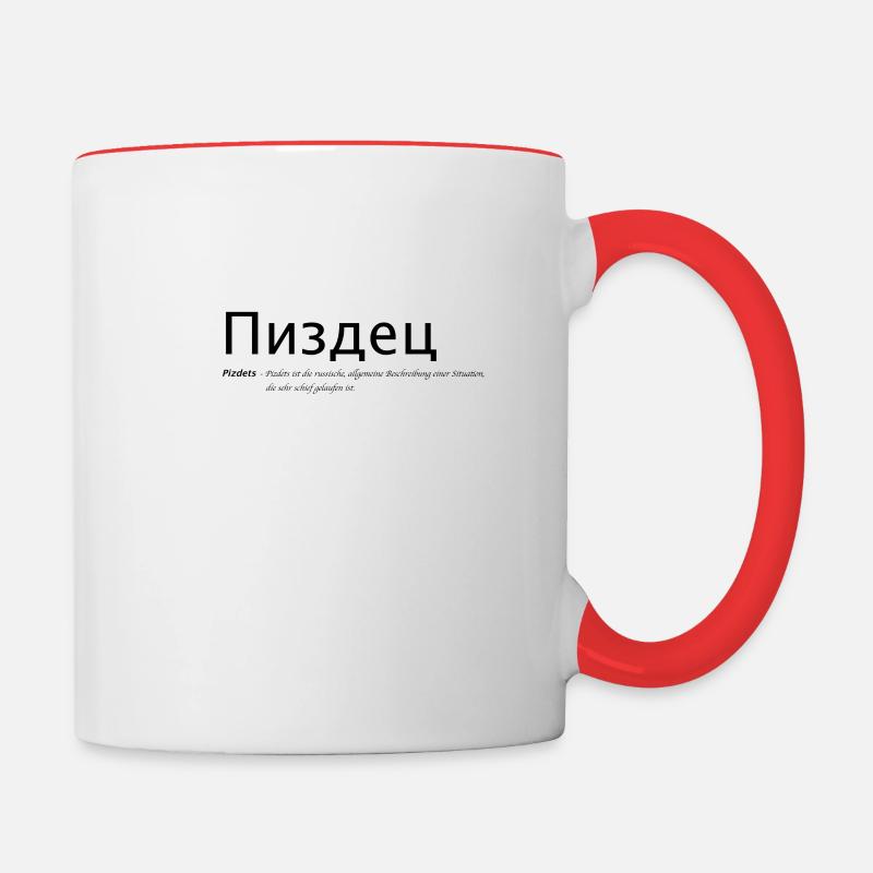 Pizdets russe - Mug contrasté - blanc/rouge