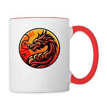 Année du Dragon - Mug contrasté - blanc/rouge - Droite