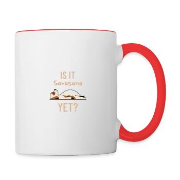Yoga Pose Savasana Print On Demand Tshirts Apparel - Mug contrasté - blanc/rouge - Droite