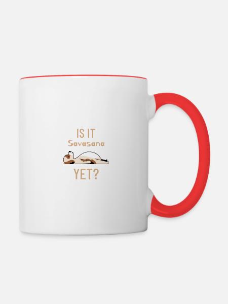 Yoga Pose Savasana Print On Demand Tshirts Apparel - Contrasting Mug - white/red