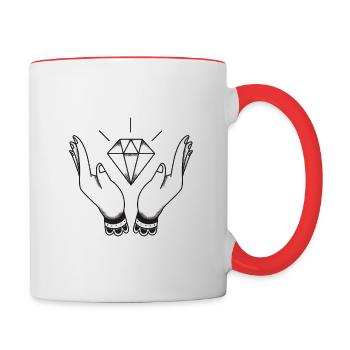 Diamond Hands - Wallstreetbet's funny meme - Contrasting Mug - white/red - Right