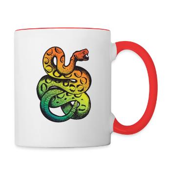 Rainbow rattlesnake - Contrasting Mug - white/red - Right