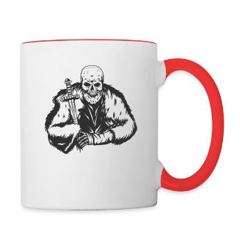 Wikingerskelett Odin Vikings Mythos Viking Celtic - Tasse zweifarbig - Weiß/Rot - Rechts