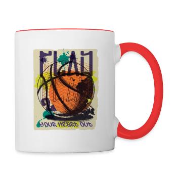 Basketball Urban Graffiti Liebe Basketball - Tasse zweifarbig - Weiß/Rot - Rechts