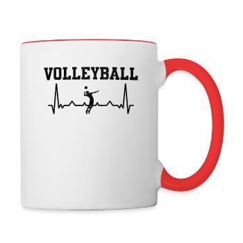 Volley-ball Drôle de cadeau pour les parents de l’entraîneur - Mug contrasté - blanc/rouge - Droite