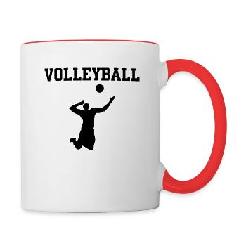 Volley-ball Drôle de cadeau pour les parents de l’entraîneur - Mug contrasté - blanc/rouge - Droite