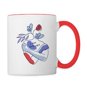 Messages of the Body Positivity Movement - Contrasting Mug - white/red - Right