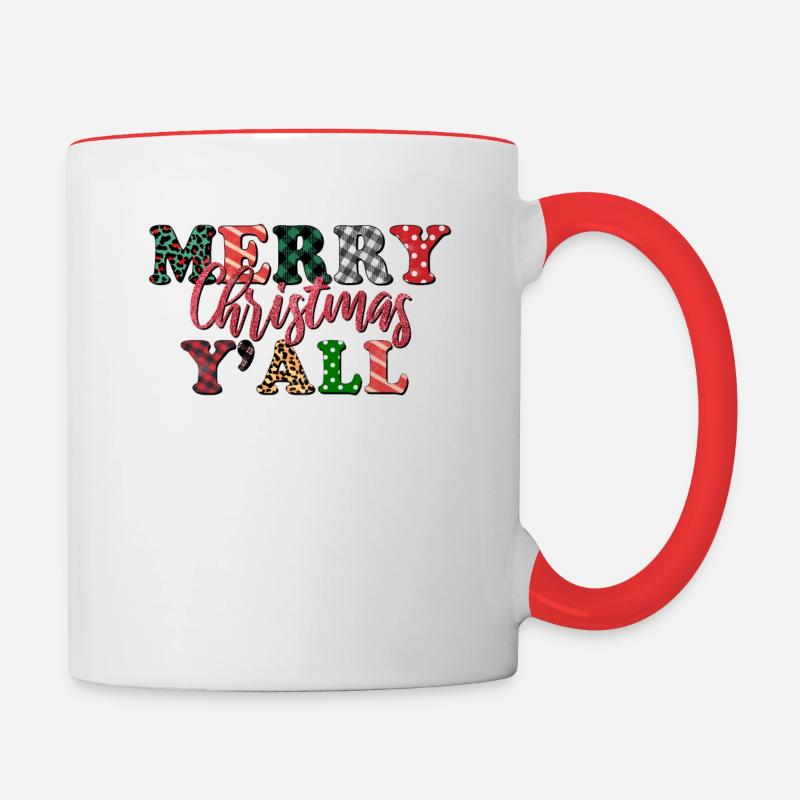 Christmas Merry Christmas - Contrasting Mug - white/red