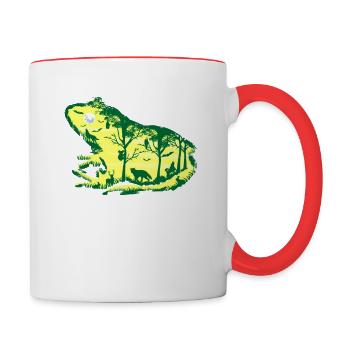 Frosch Lustig Froschliebhaber Froschbesitzer - Tasse zweifarbig - Weiß/Rot - Rechts