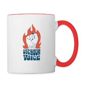 Utilisez votre voix Féminisme - Mug contrasté - blanc/rouge - Droite