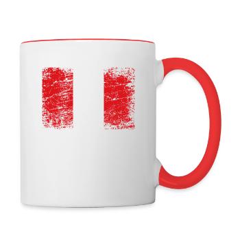 Peru Flag South America Used Look - Contrasting Mug - white/red - Right