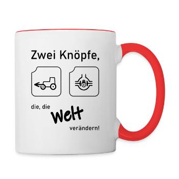 Allrad Differential verändern die Welt - Tasse zweifarbig - Weiß/Rot - Rechts