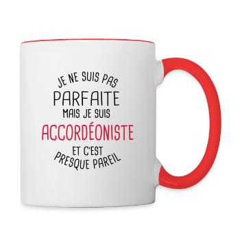 Pas parfaite mais accordeoniste - Mug contrasté - blanc/rouge - Droite