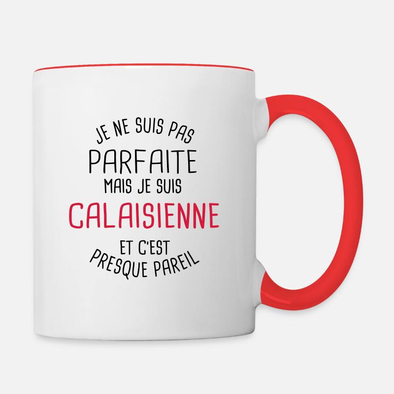 Pas parfaite mais calaisienne - Mug contrasté - blanc/rouge