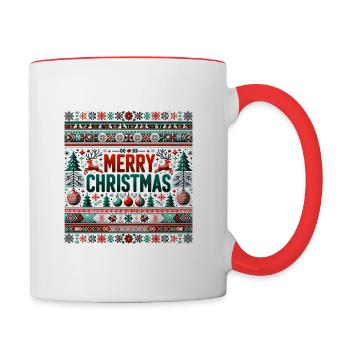 Ugly Christmas Sweater - Tasse zweifarbig - Weiß/Rot - Rechts