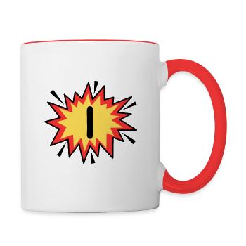Lettre I - Mug contrasté - blanc/rouge - Droite