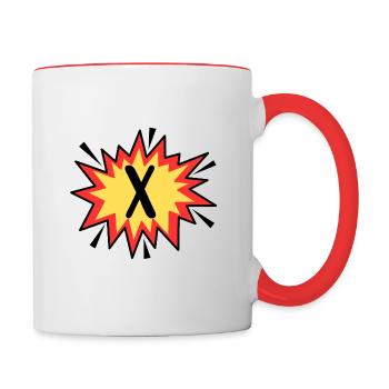 Lettre X - Mug contrasté - blanc/rouge - Droite
