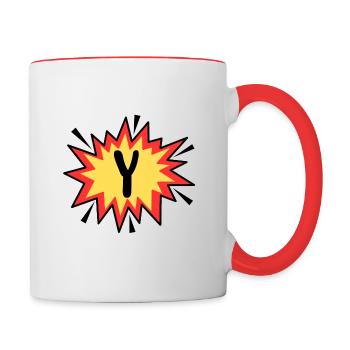 Lettre Y - Mug contrasté - blanc/rouge - Droite