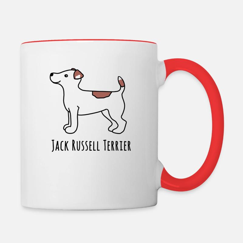 Jack Russel terrier - Contrasting Mug - white/red