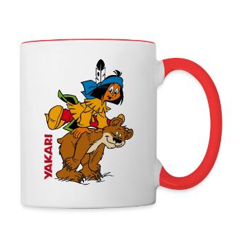 Yakari et Rayon-de-Miel Tee shirt manches longues - Mug contrasté - blanc/rouge - Droite