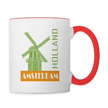 Ambiances Amsterdam - Mug contrasté - blanc/rouge - Droite