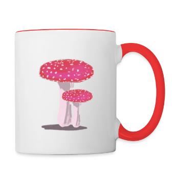 Red white testippings - Contrasting Mug - white/red - Right