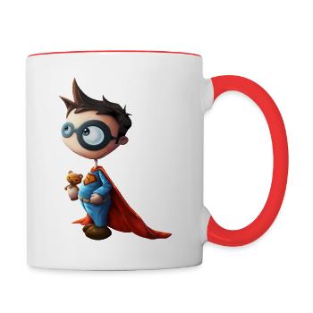 super héros - Mug contrasté - blanc/rouge - Droite