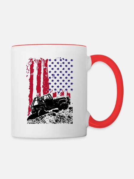 AMERIKANISCHER OFFROADER - Tasse zweifarbig - Weiß/Rot