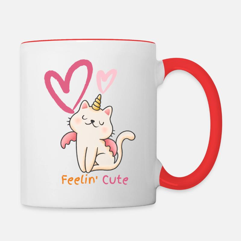 se sentir mignon - Mug contrasté - blanc/rouge