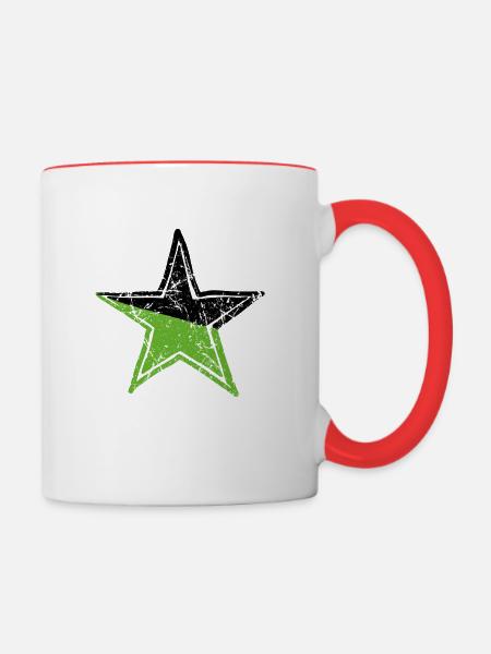 star green black drawn path - Tasse zweifarbig - Weiß/Rot
