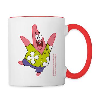 The Patrick Star Show Glücklicher Patrick - Tasse zweifarbig - Weiß/Rot - Rechts