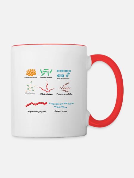 Berühmte Bakterien - Pathogene - Tasse zweifarbig - Weiß/Rot