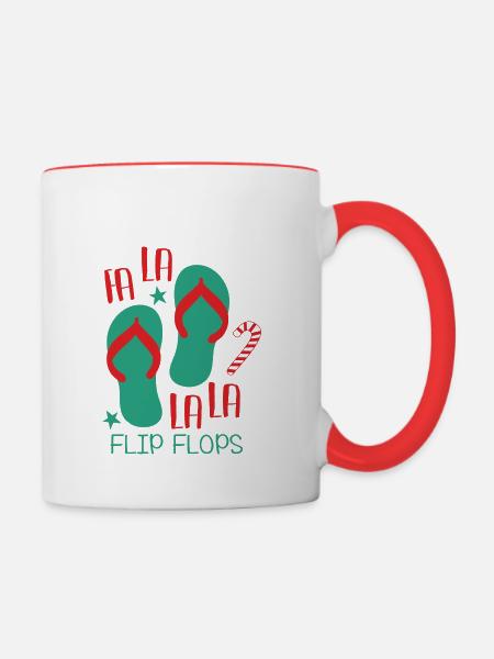 Fa-La-La Flip-Flops - Tasse zweifarbig - Weiß/Rot