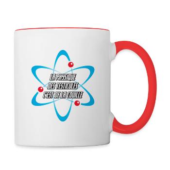 Physique comique 1 - Mug contrasté - blanc/rouge - Droite