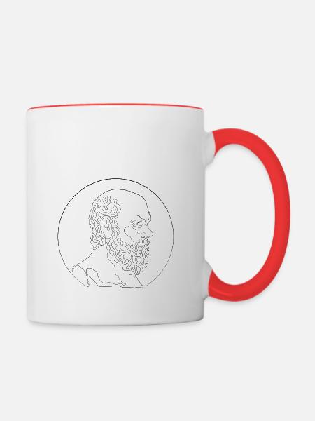 Aristoteles - Tasse zweifarbig - Weiß/Rot