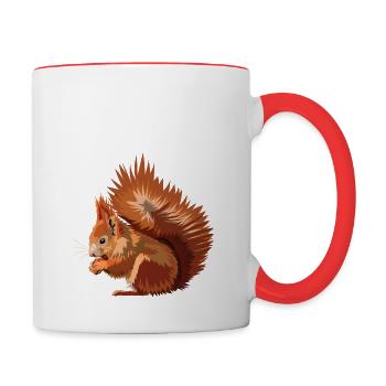 Écureuil - Mug contrasté - blanc/rouge - Droite
